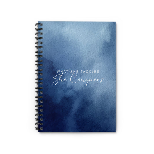 "What She Tackles, She Conquers" Notebook