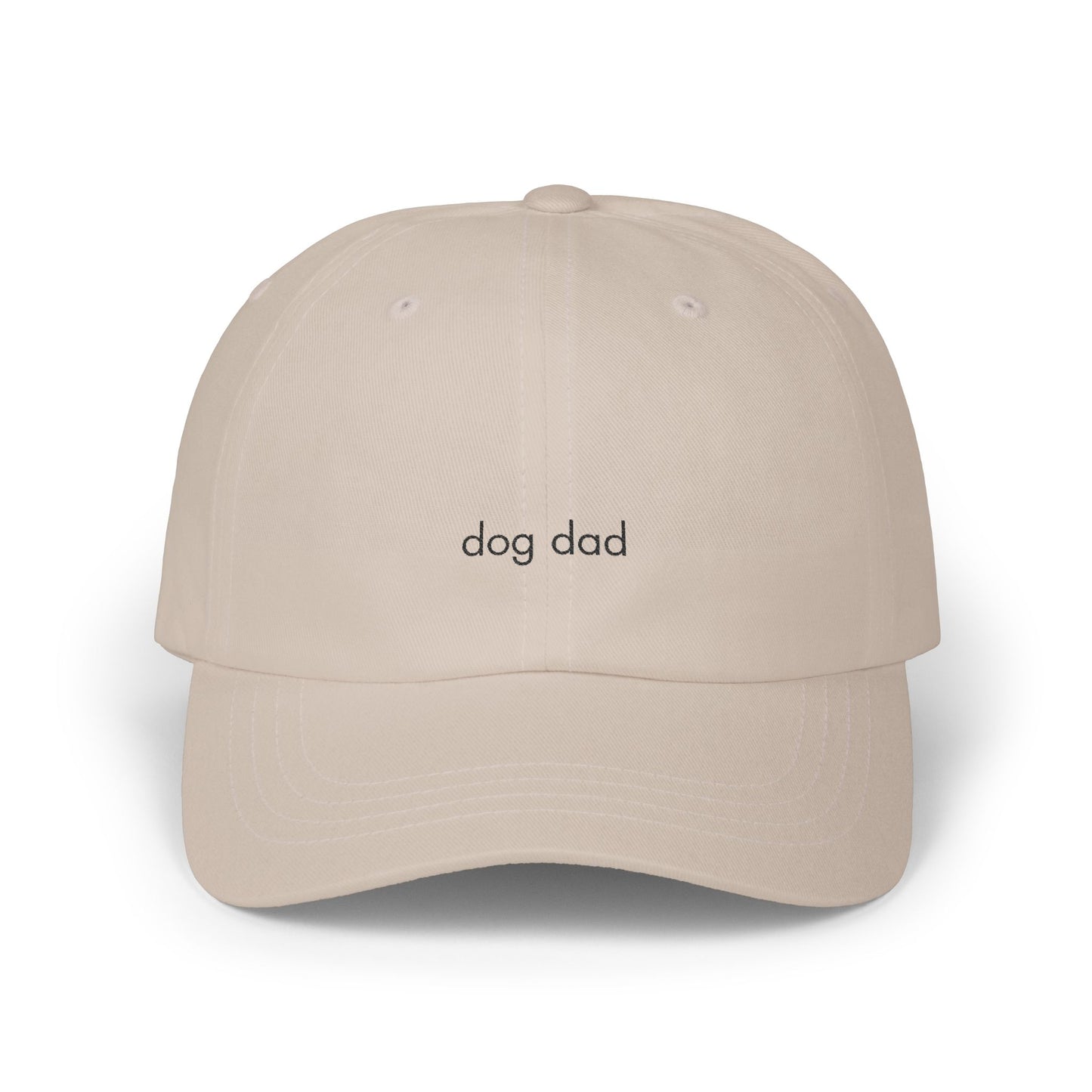 "Dog Dad" Baseball Hat - White/Tan
