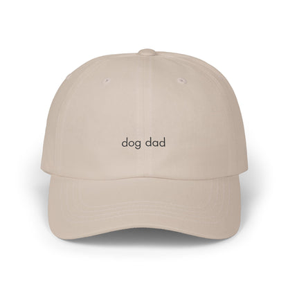 "Dog Dad" Baseball Hat - White/Tan