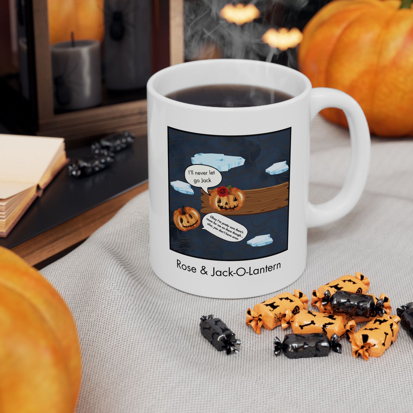 "Rose & Jack-O-Lantern" Halloween Mug