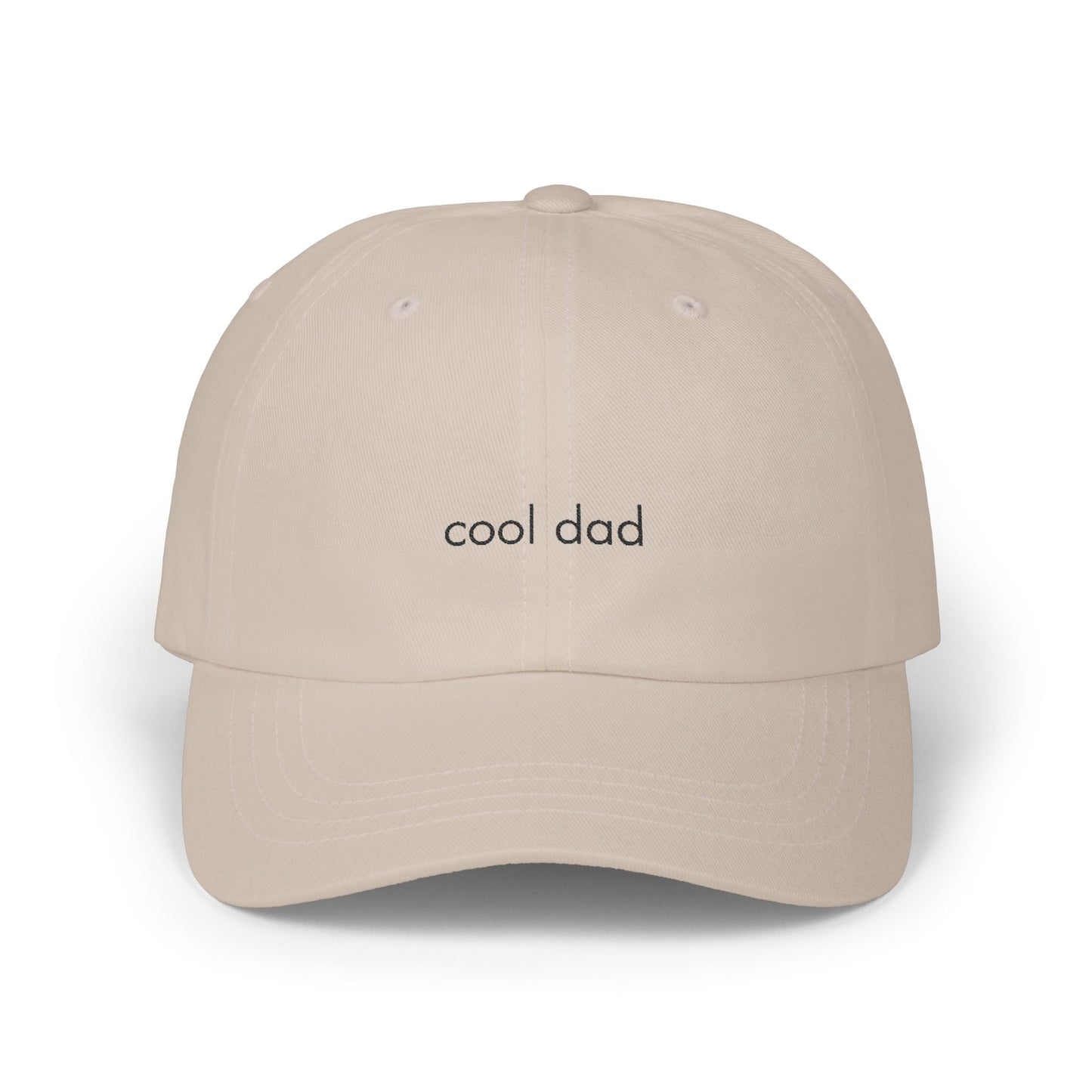 "Cool Dad" Baseball Hat - White/Tan