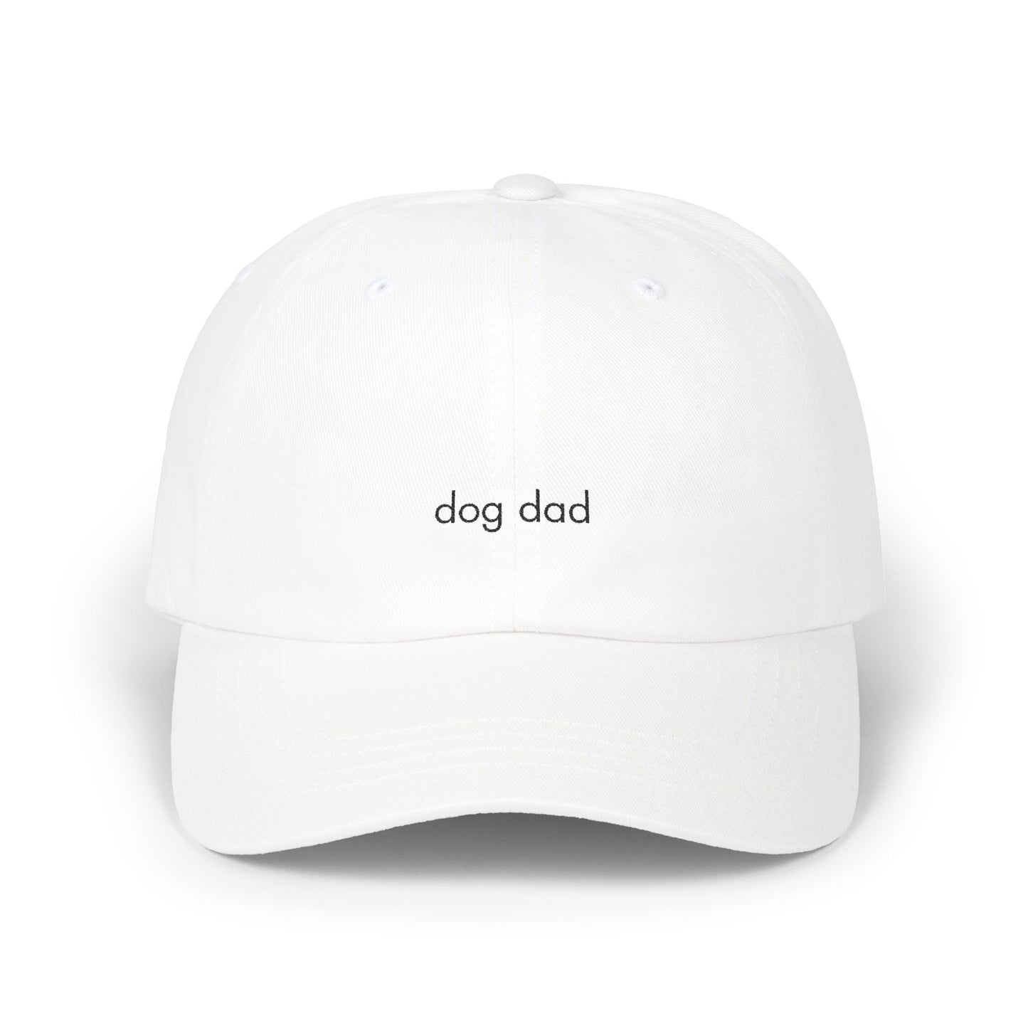"Dog Dad" Baseball Hat - White/Tan