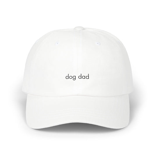 "Dog Dad" Baseball Hat - White/Tan