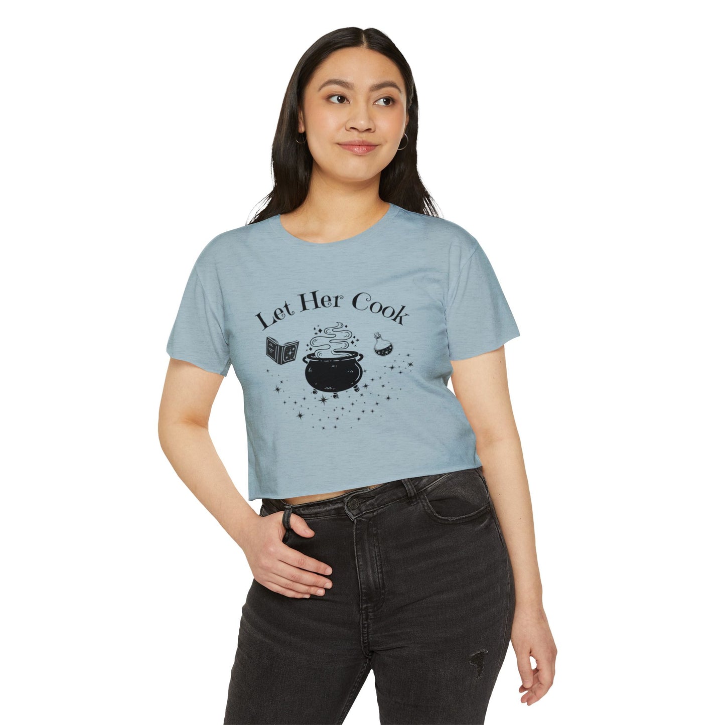 "Let Her Cook" Witchy Crop Top T-Shirt