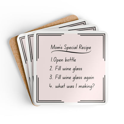 "Mom's Special Recipe" 4-piece Coaster Set