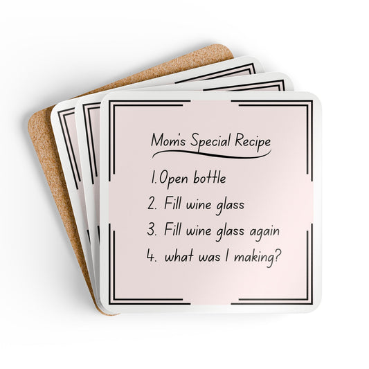 "Mom's Special Recipe" 4-piece Coaster Set