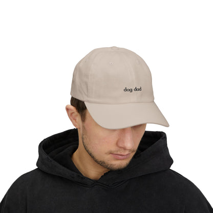 "Dog Dad" Baseball Hat - White/Tan