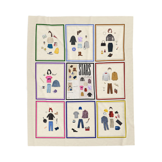 "Paper Dolls of Stars Hollow" Plush Velveteen Blanket
