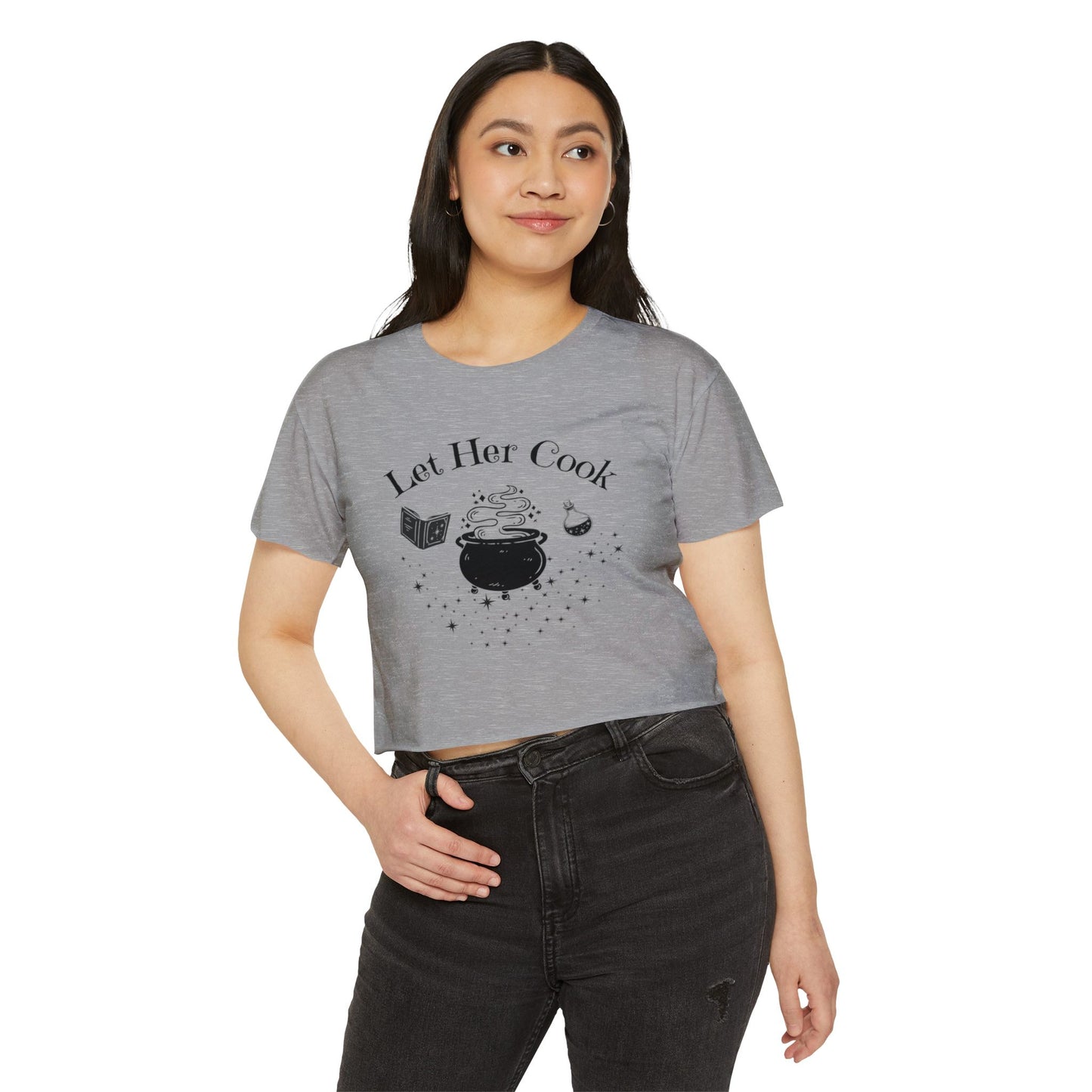 "Let Her Cook" Witchy Crop Top T-Shirt
