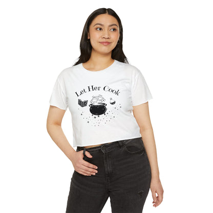 "Let Her Cook" Witchy Crop Top T-Shirt
