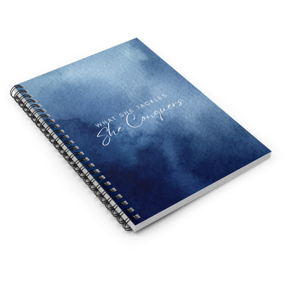 "What She Tackles, She Conquers" Notebook