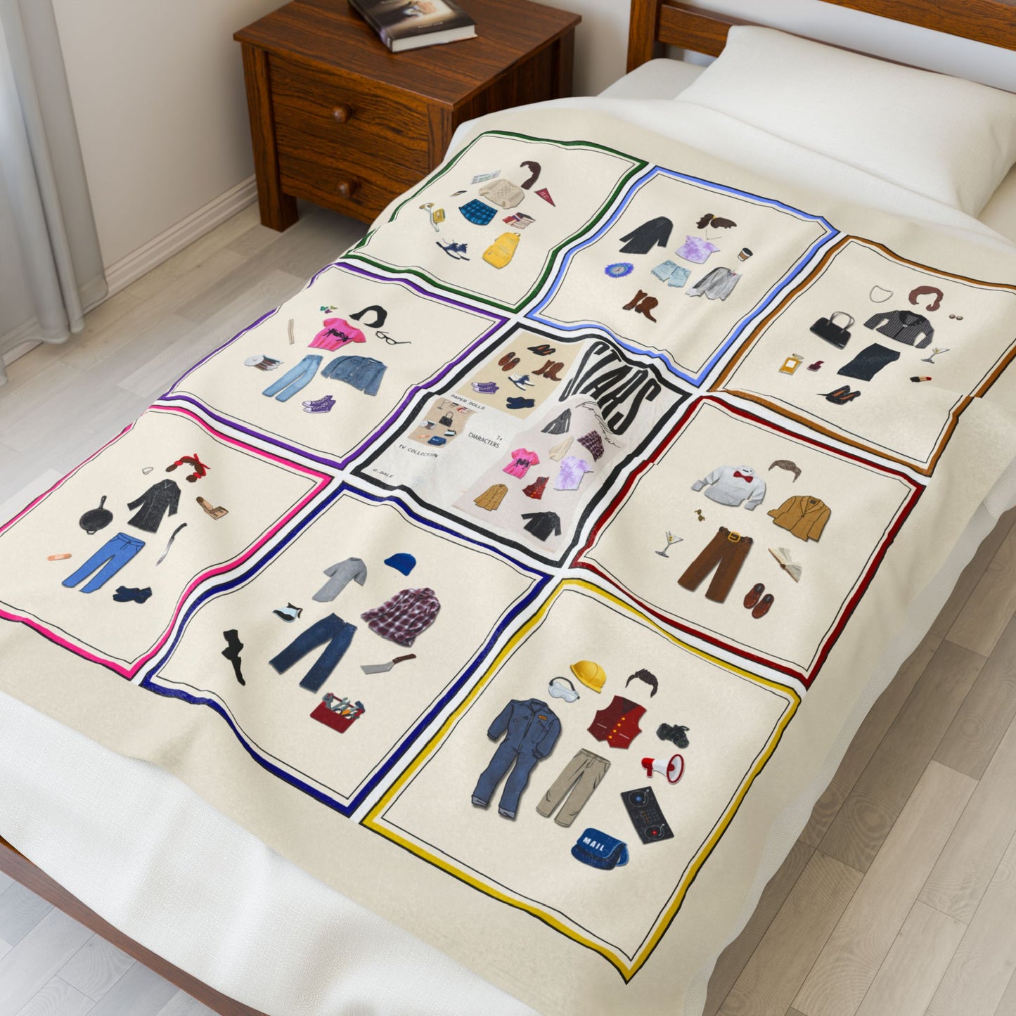 "Paper Dolls of Stars Hollow" Plush Velveteen Blanket