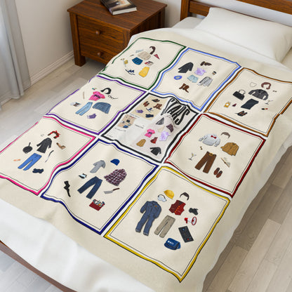 "Paper Dolls of Stars Hollow" Plush Velveteen Blanket